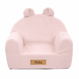 Personalisierter Schaumstoffsessel für Kinder beige Stoff Kord