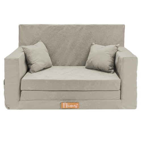 Personalisierte faltbare Kinderliege hellgrau