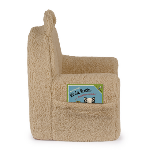 Personalisierter Kindersessel aus Schaumstoff - dunkelbeige Teddybär