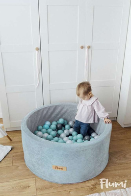  Personalisierte Bällebad Baby Bällepool Kinder 90x40cm mit 200 Bällebad Bälle Hellblau