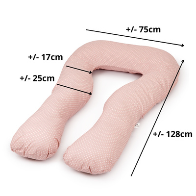 Schwangerschaft Kissen marineblau mit weißen U-Typ rosa