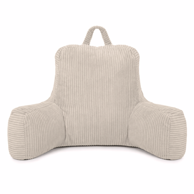 Flumi Reading Pillow for Adults with Armrests and Pockets - Corduroy beige