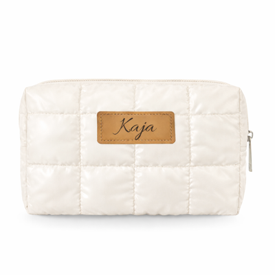 Personalizowana pikowana kosmetyczka - kremowy