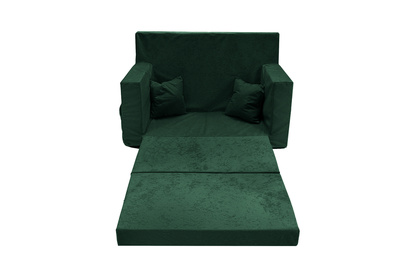 Rozkładana sofa piankowa dziecięca ZIELONA