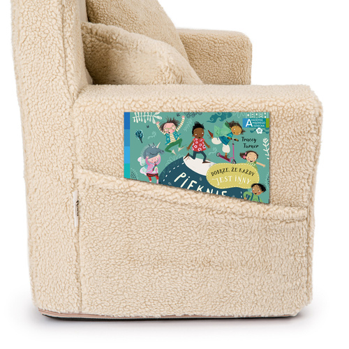 Personalisiertes Kindersofa faltbar Teddybären dunkel beige