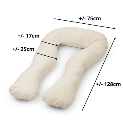 Schwangerschaft Kissen marineblau mit weißen U-Typ beige