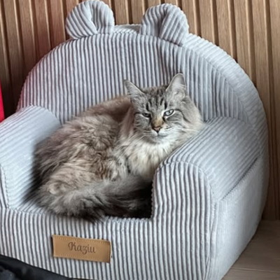 Personalisierter Schaumstoffsessel für Kinder beige Stoff Kord