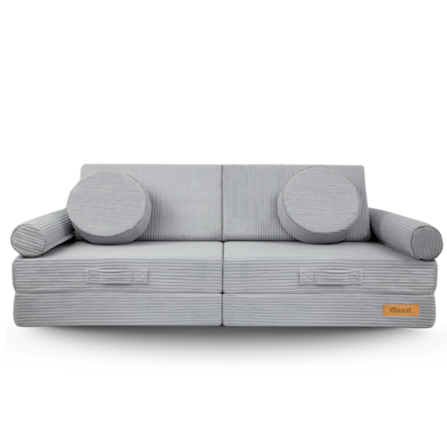 Modułowa sofa piankowa dla dzieci do zabawy - szary sztruks
