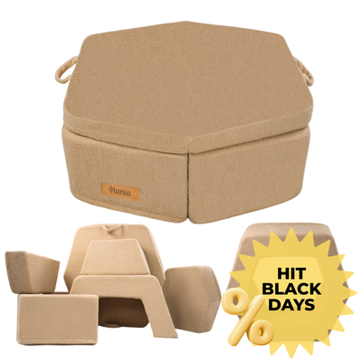 Piankowy plac zabaw dla dzieci z personalizacją – modułowy zestaw Montessori baranek ciemny beż