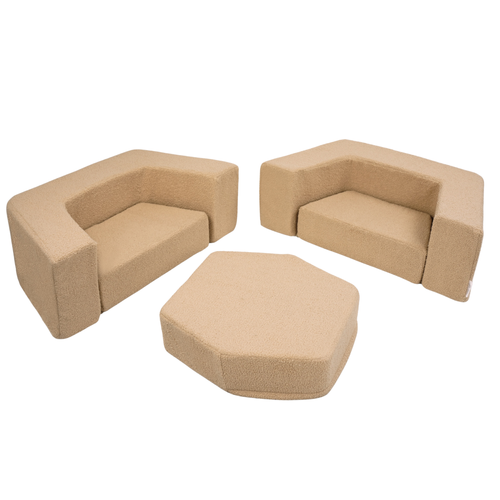 Personalized kids' foldable couch - beige