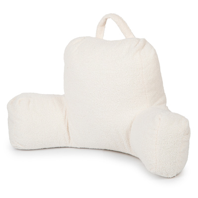 Flumi Reading Pillow for Adults with Armrests and Pockets - Boucle beige