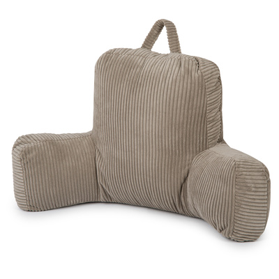 Flumi Rückenlehne Lesekissen für Erwachsene mit Armlehnen und Taschen - Kord beige