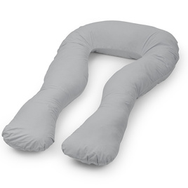 Pregnancy pillow navy blue with white U type grey