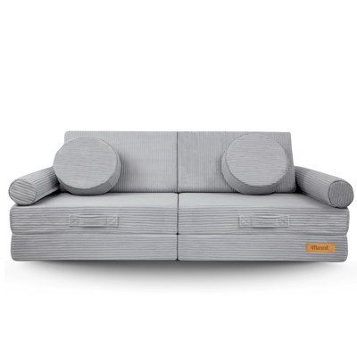 Modułowa sofa piankowa dla dzieci do zabawy - szary sztruks