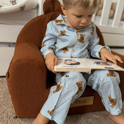 Personalized foam armchair for kids chocolate teddy