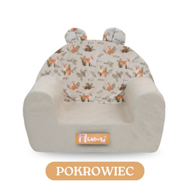 Personalisierter Schaumstoffsessel für Kinder beige Stoff Kord