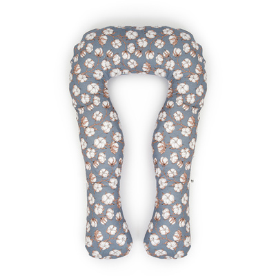 Schwangerschaftskissen marineblau mit weißen U-Typ Blumen