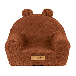 Personalized foam armchair for kids chocolate teddy