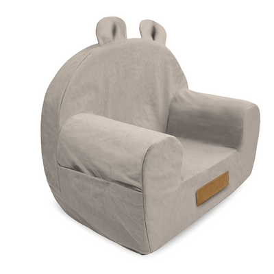 Personalisierter Schaumstoffsessel für Kinder hellgrau
