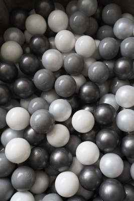 Set of 200 balls for Ball Pit pearl - light grey - silver