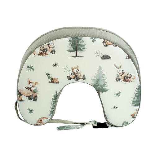 Poduszka FASOLKA do karmienia z pianki - leśne zwierzątka + beż