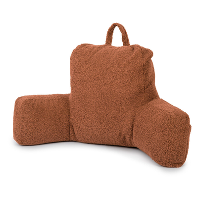 Flumi Reading Pillow for Adults with Armrests and Pockets - Boucle brown