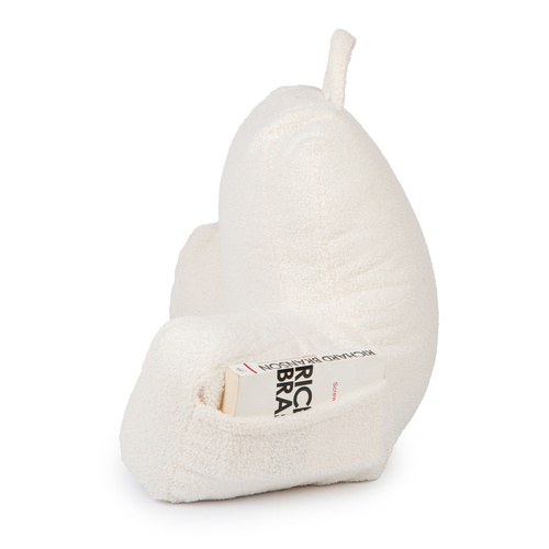 Flumi Reading Pillow for Adults with Armrests and Pockets - Boucle beige