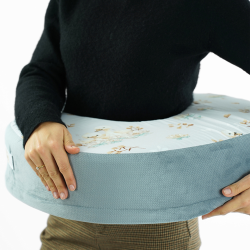 Poduszka FASOLKA do karmienia z pianki - łabędź + szary