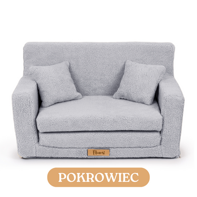 Pokrowiec na sofę - BARANEK szary