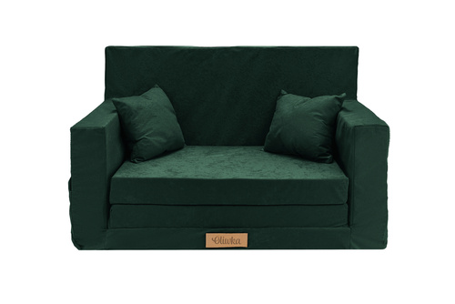 Rozkładana sofa piankowa dziecięca ZIELONA