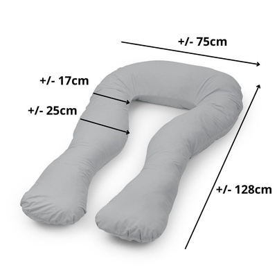Schwangerschaftskissen marineblau mit weißem U-Typ grau