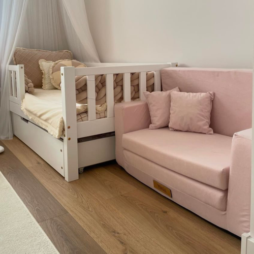 Personalisierte faltbare Kinderliege Pulver rosa