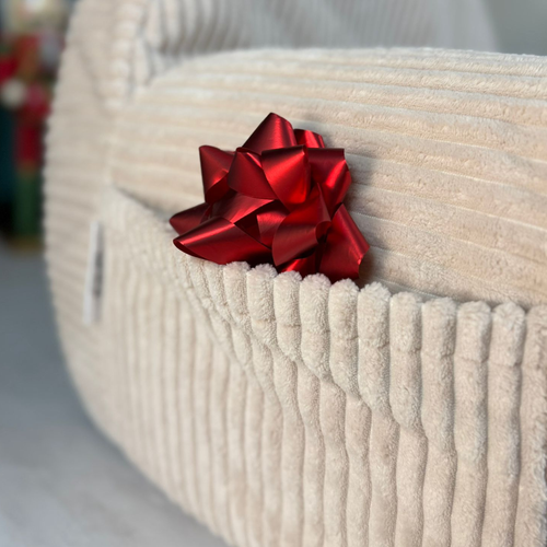 Personalizowany fotelik dziecięcy - sztruks beżowy