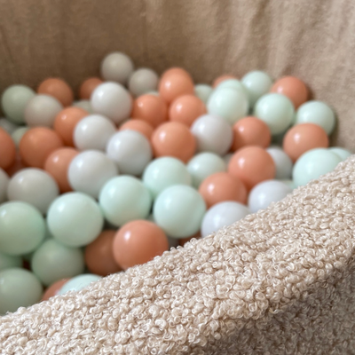  Personalisierte Bällebad Baby Bällepool Kinder mit 200 Bällebad Bälle / Dunkelbeige Teddy