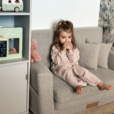 Personalisierter faltbarer Kinderteddy - grau