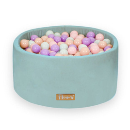Personalisierte Bällebad Baby Bällepool Kinder 90x40cm mit 200 Bällebad Bälle Hellblau