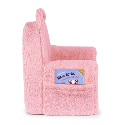 Personalized foam armchair for kids beige fabric corduroy