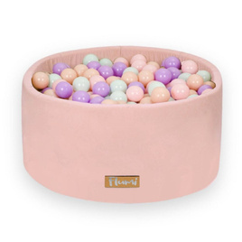 Personalisierte Bällebad Baby Bällepool Kinder 90x40cm mit 200 Bällebad Bälle rosa