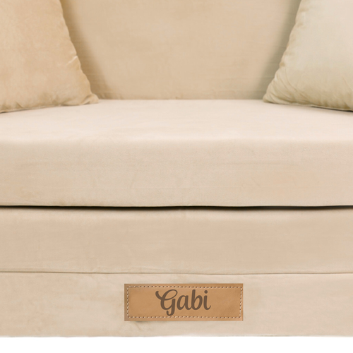 Rozkładana personalizowana sofa piankowa dziecięca beżowa