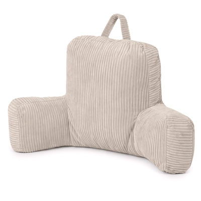 Flumi Reading Pillow for Adults with Armrests and Pockets - Corduroy beige