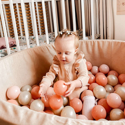 Satz mit 200 Bällen für Bällebad helles Gold - helles Pfirsich - Pfirsich