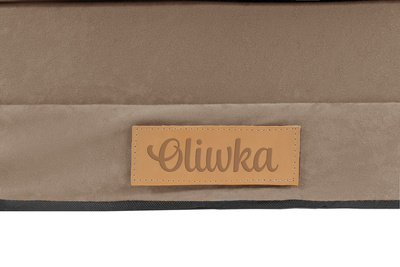 Rozkładana personalizowana sofa piankowa dziecięca beżowa+misie