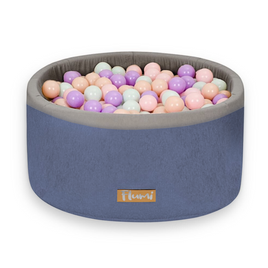 Personalisierte Bällebad Baby Bällepool Kinder 90x40cm mit 200 Bällebad Bälle blau