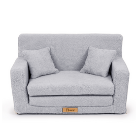 Personalized kids' foldable couch teddy - grey