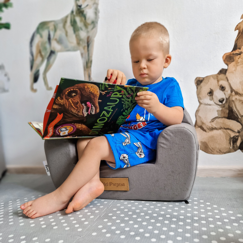 Personalisierter Schaumstoffsessel für Kinder beige Stoff Kord