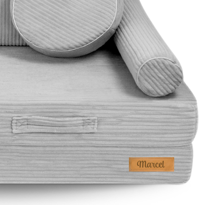 Modułowa sofa piankowa dla dzieci do zabawy - szary sztruks