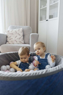  Personalisierte Bällebad Baby Bällepool Kinder 90x40cm mit 200 Bällebad Bälle blau