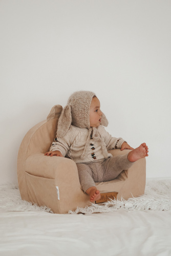 Personalisierter Schaumstoffsessel für Kinder beige