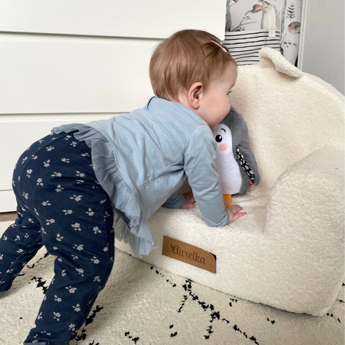Personalized children's foam armchair- light beige teddy