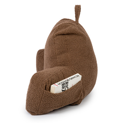 Flumi Rückenlehne Lesekissen für Erwachsene mit Armlehnen und Taschen - Bouce Braun